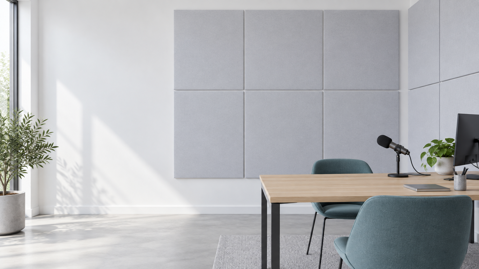 Application concept of fabric-faced acoustic wall treatment